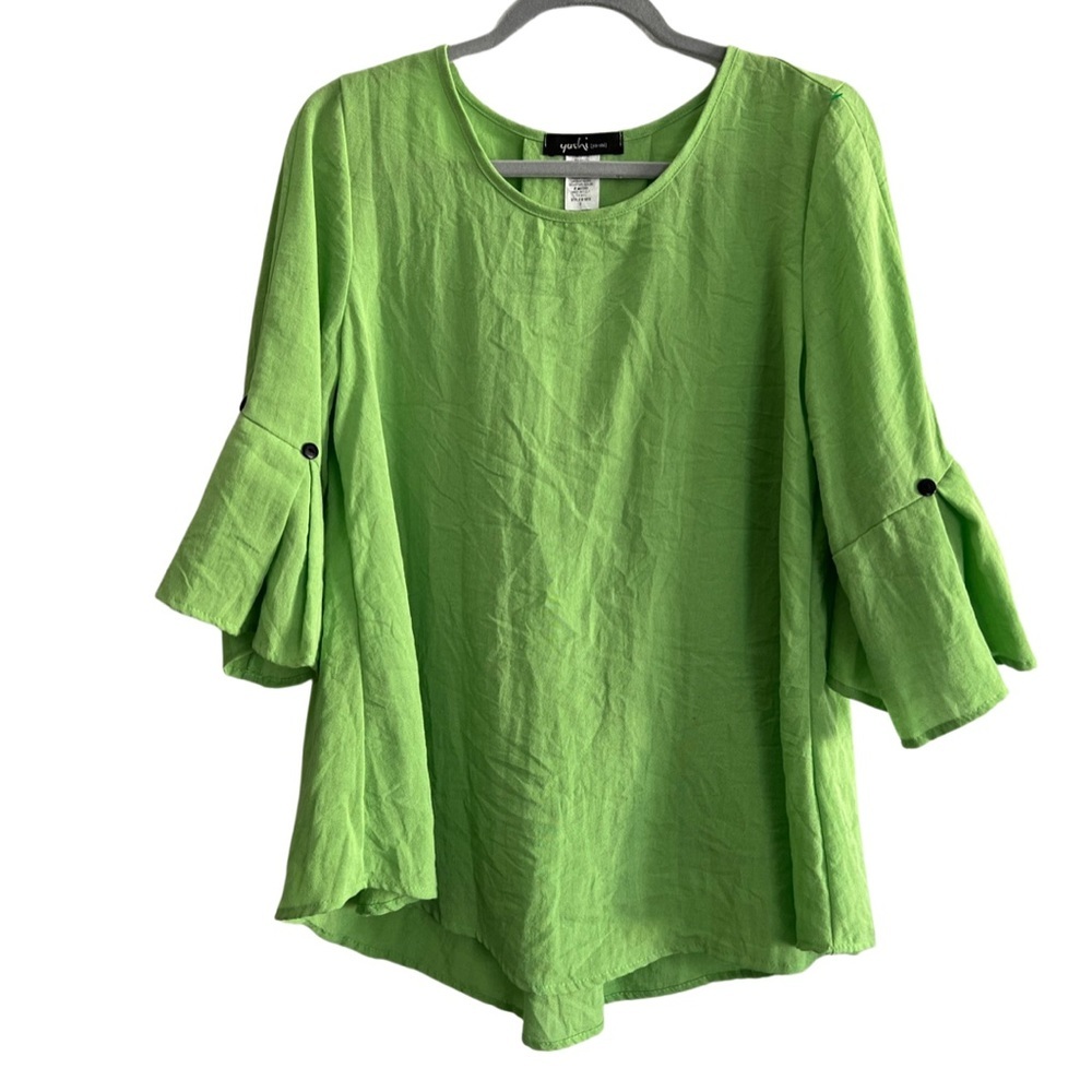 Yushi Rayon Blend Pleat Back Top 🍏 Size Small